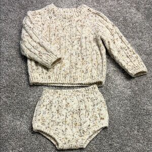 Rylee + Cru Speckled Knit Sweater and Bloomer Set